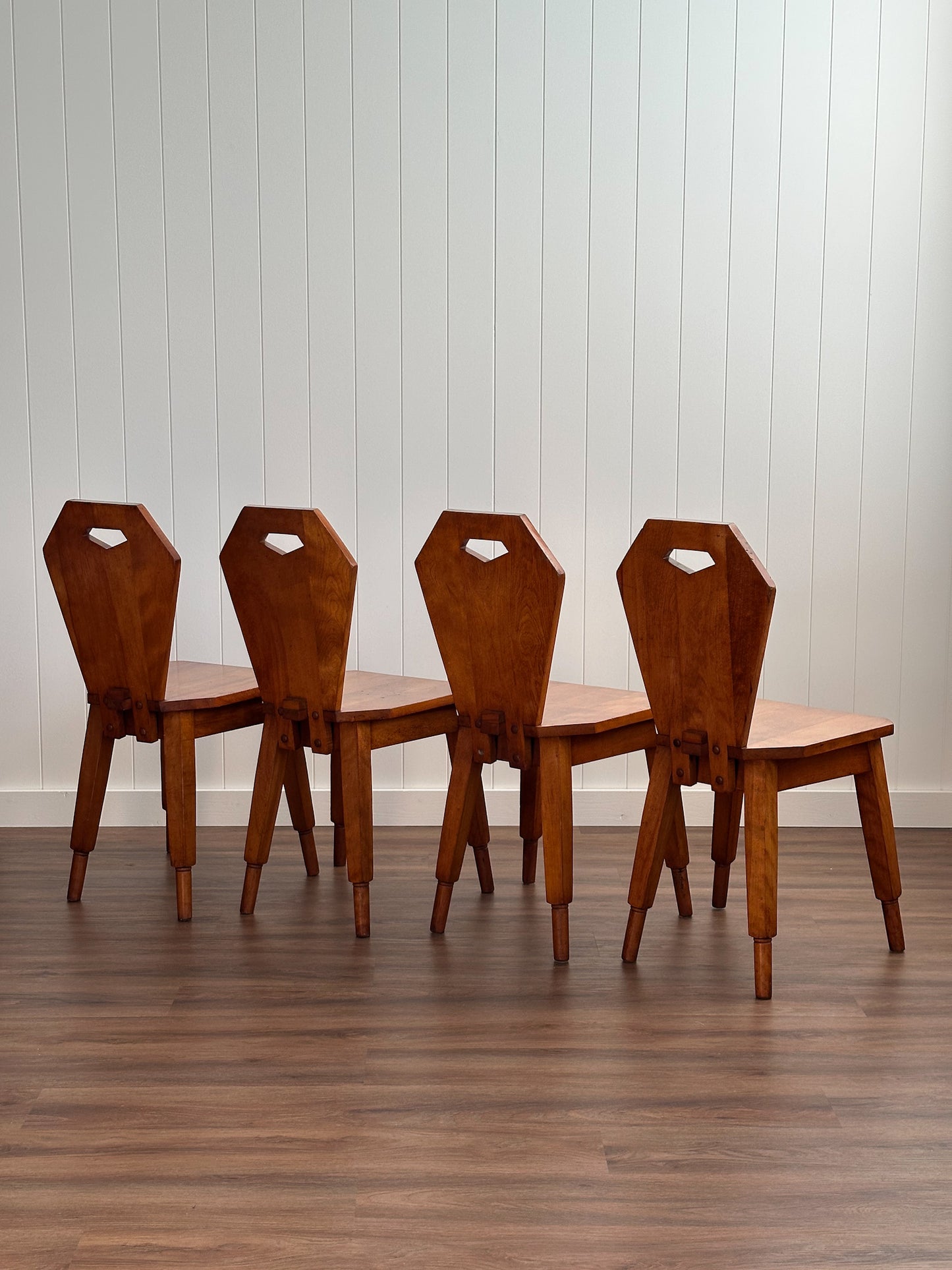 Mid-20th Century Swiss Brutalist Dining Chairs, Set of 4