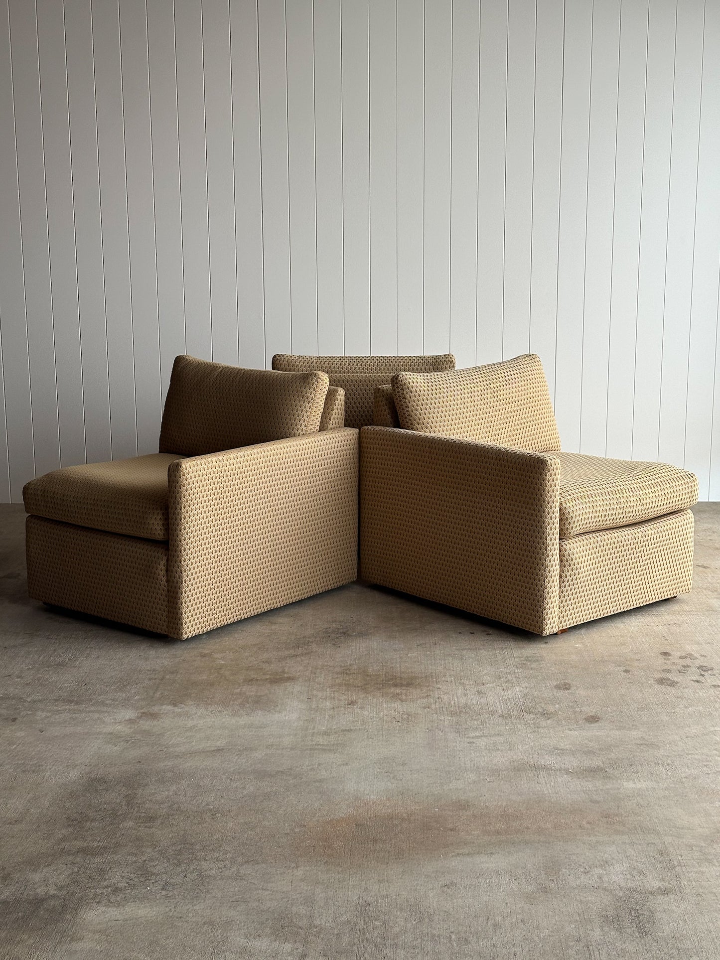 Vintage Three-Piece Modular Lounge Sectional Sofa, Charles Pfister for Knoll