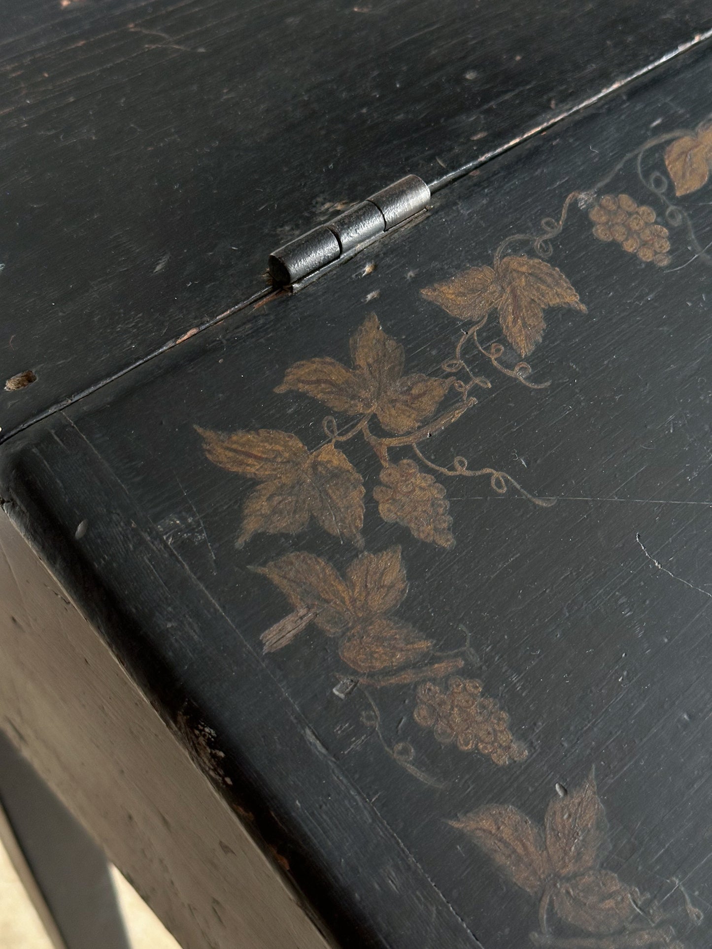 Antique Early American Hand-Painted Slant-Front Desk