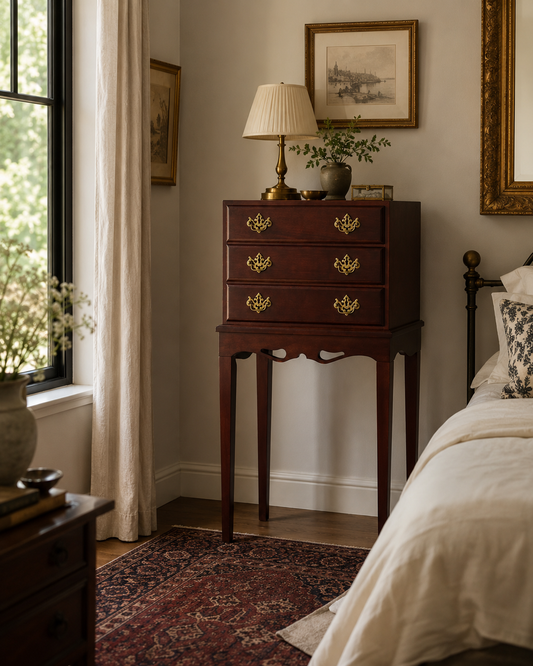 Georgian Chippendale Mahogany Three-Drawer Chest on Stand, 1960s