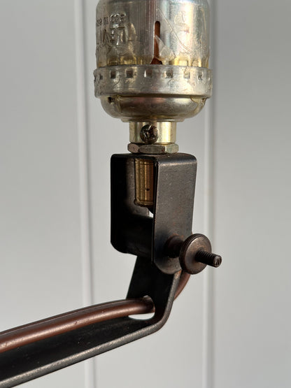 1940s Wrought Iron Swing-Arm Floor Lamp
