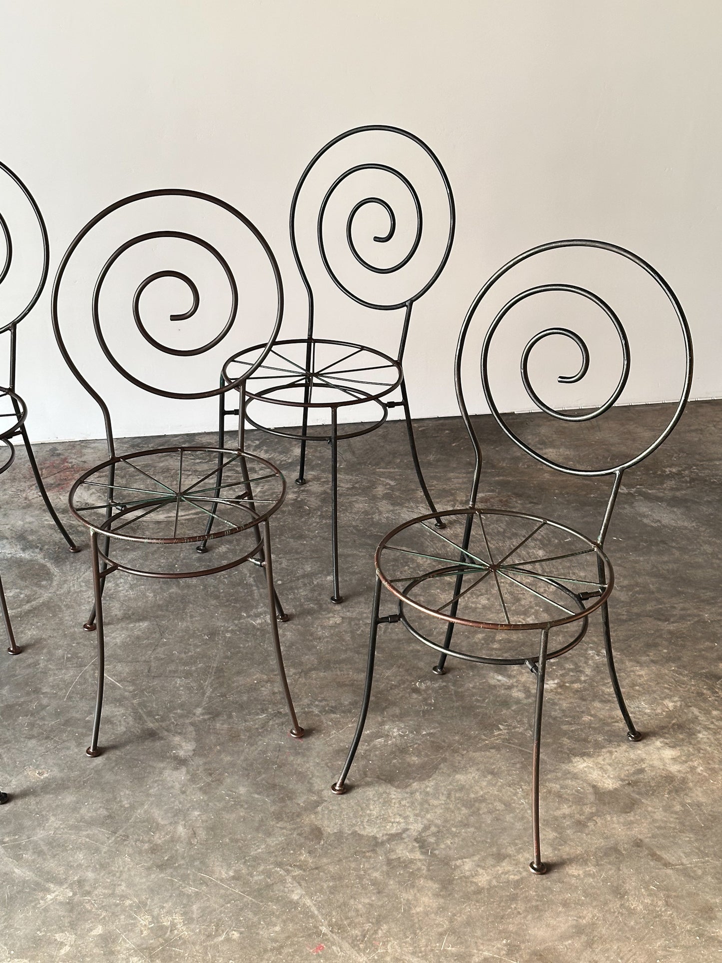 Spiral Iron Chairs in the Style of Luigi Serafini for Sawaya & Moroni, 1980s, Set of 6