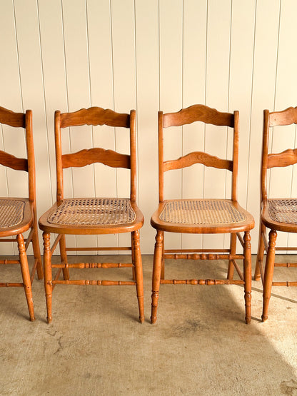 Antique French Country Dining Chairs, Set of 4