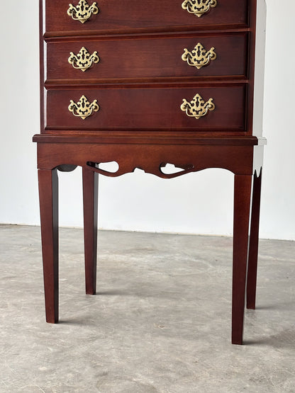 Georgian Chippendale Mahogany Three-Drawer Chest on Stand, 1960s