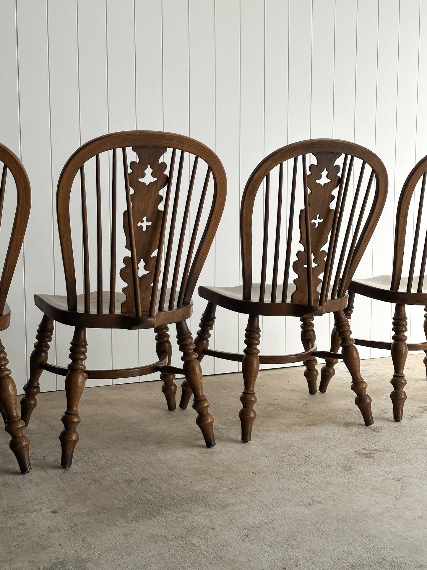 Vintage Conant Ball Oak Windsor Dining Chairs, Set of Six