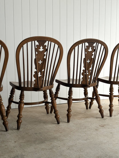 Vintage Conant Ball Oak Windsor Dining Chairs, Set of Six
