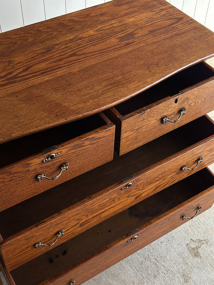 Antique Oak Chest of Drawers, Late 19th Century