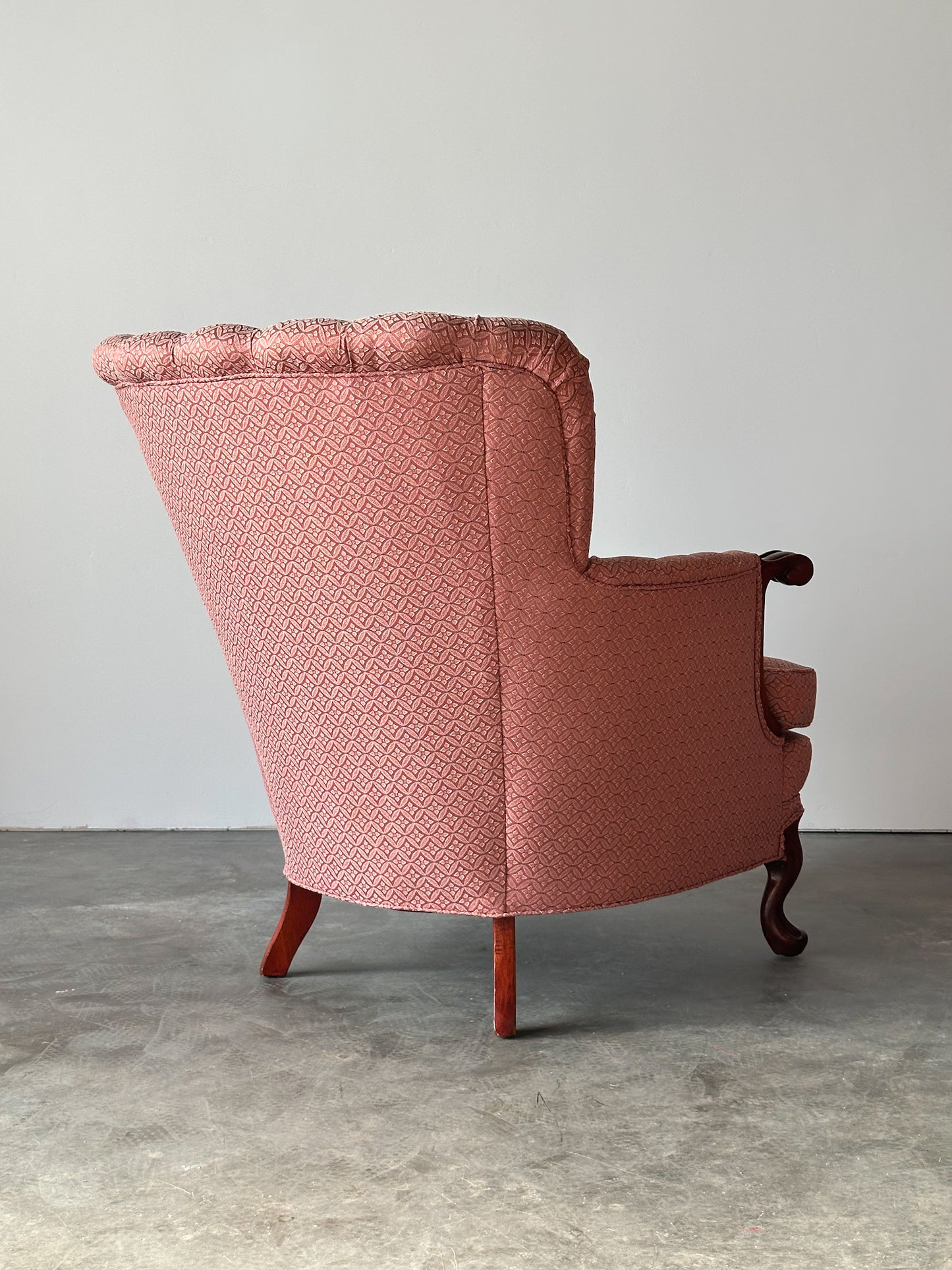 Mid-Century French Provincial Channel-Back Armchair