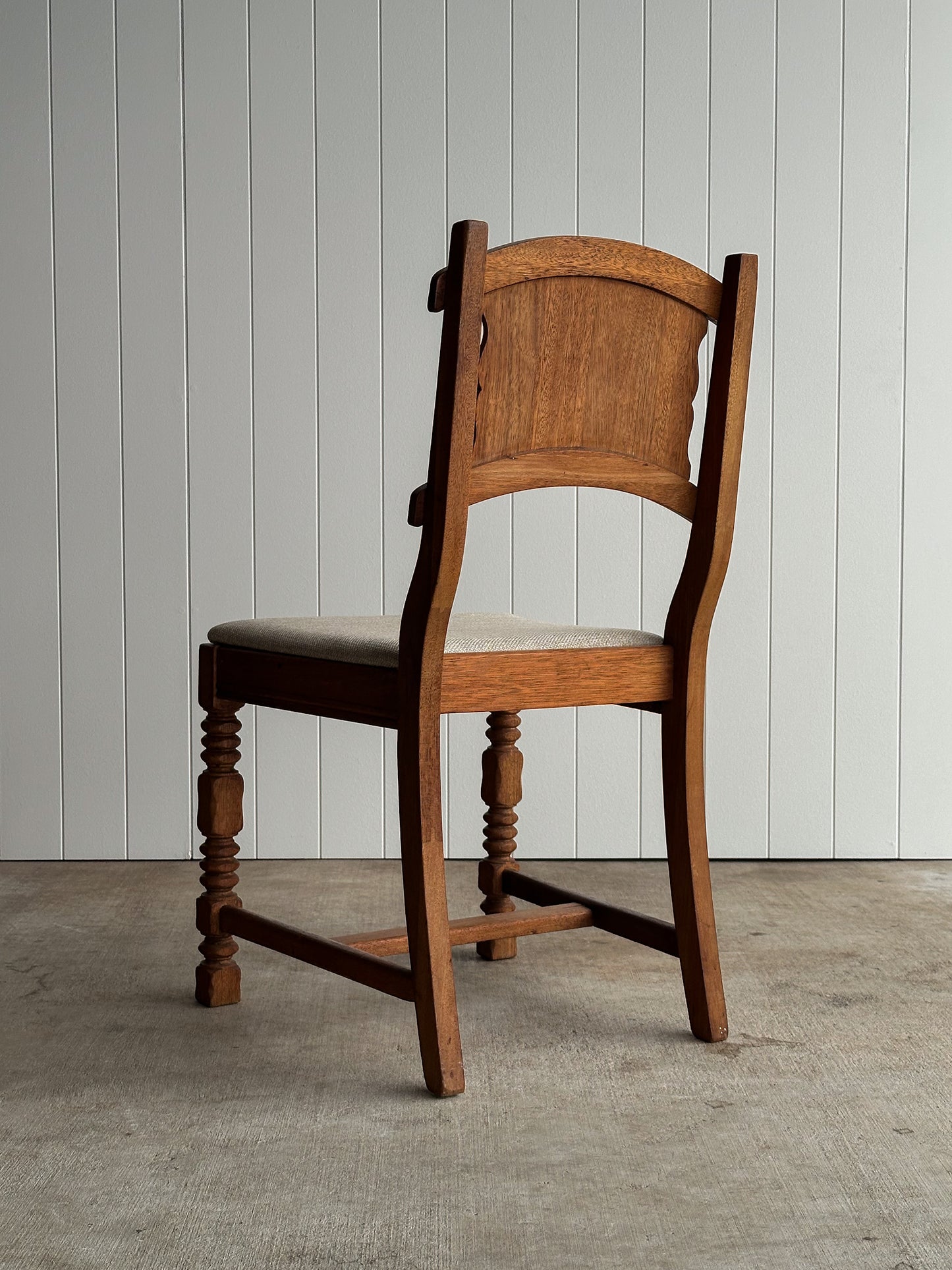 Set of Four Antique English Oak Dining Chairs, C. 1900