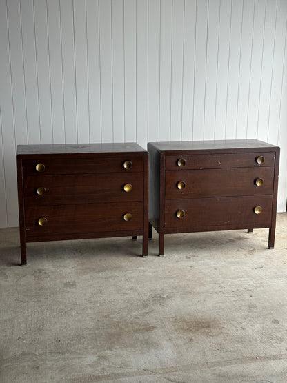 1930s Vintage Norman Bel Geddes Steel Chests of Drawers, Pair
