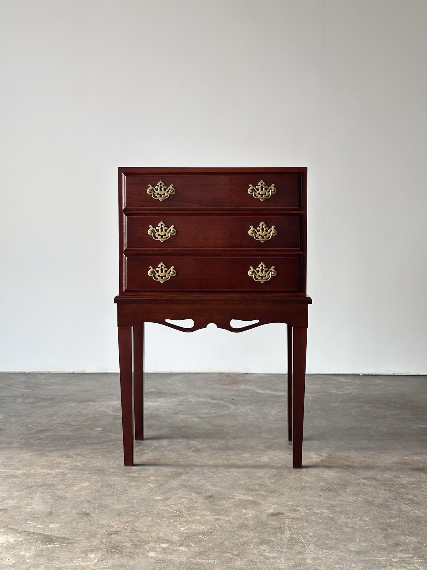 Georgian Chippendale Mahogany Three-Drawer Chest on Stand, 1960s