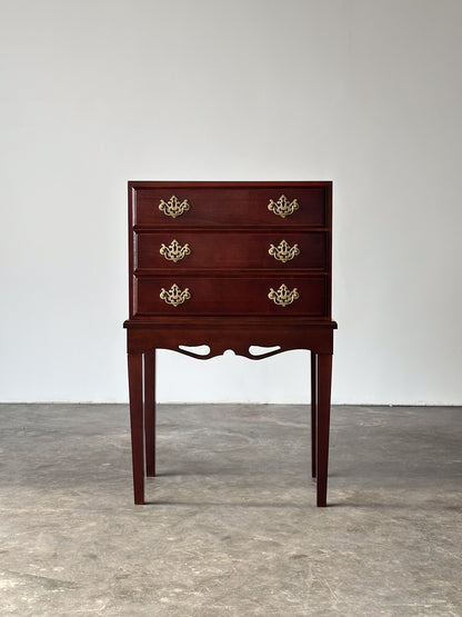 Georgian Chippendale Mahogany Three-Drawer Chest on Stand, 1960s