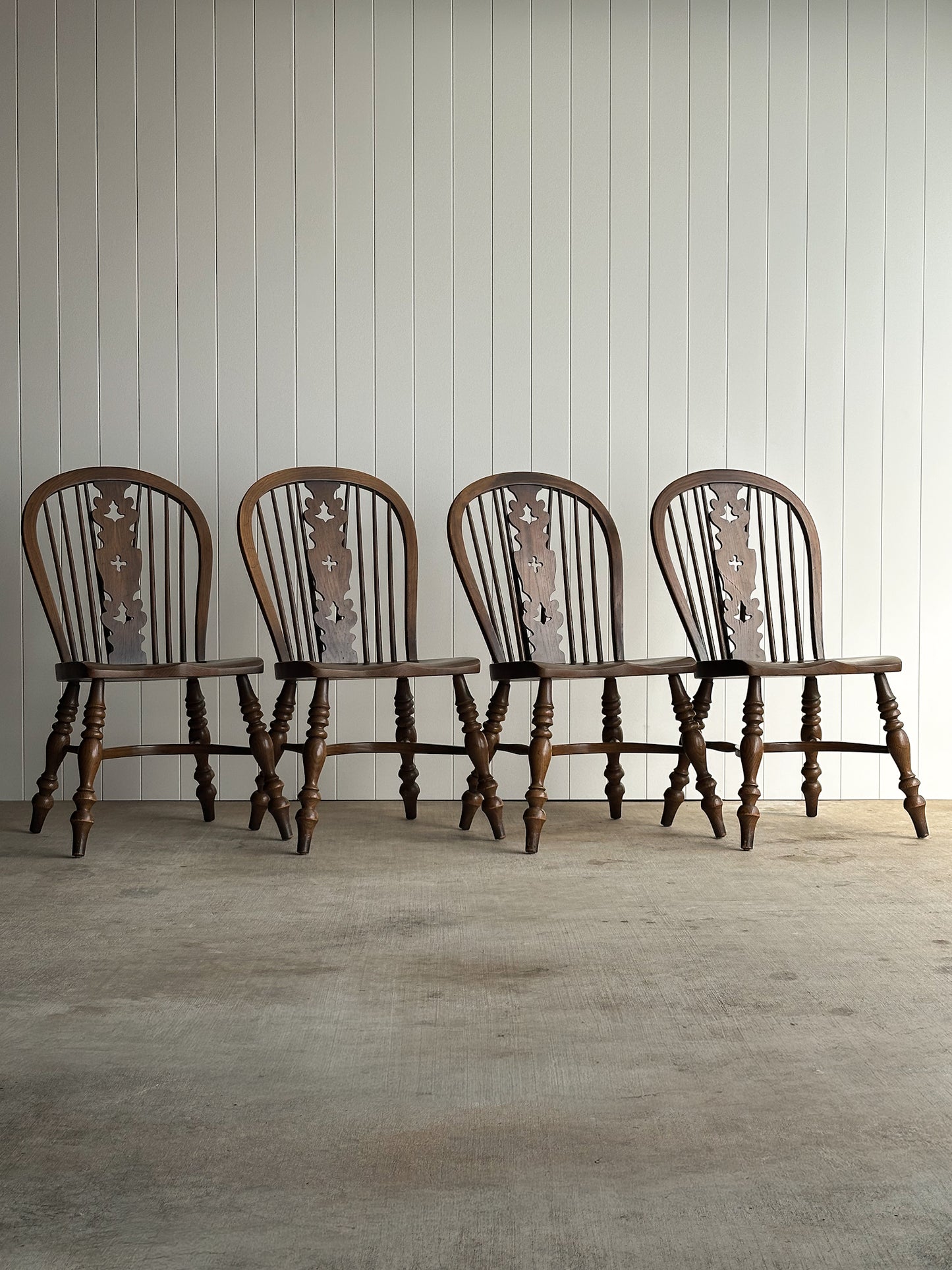 Vintage Conant Ball Oak Windsor Dining Chairs, Set of Six