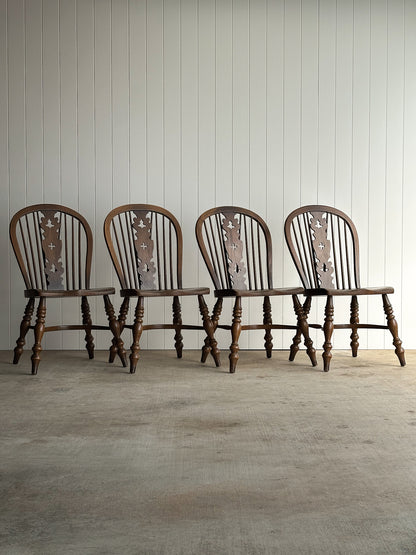 Vintage Conant Ball Oak Windsor Dining Chairs, Set of Six