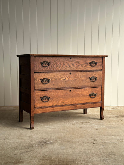 Antique Oak Chest of Drawers, Late 19th Century