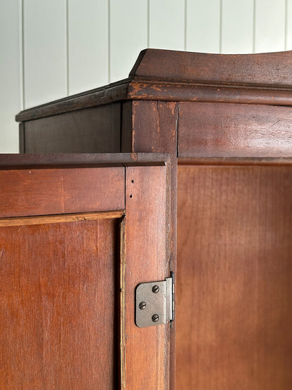 Late 19th Century Antique Mahogany Wardrobe Armoire with Original Mirrors