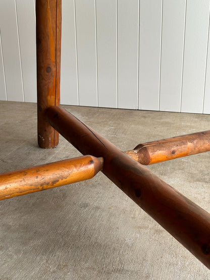 Early 20th Century Pine Dining Table with Scalloped Edge