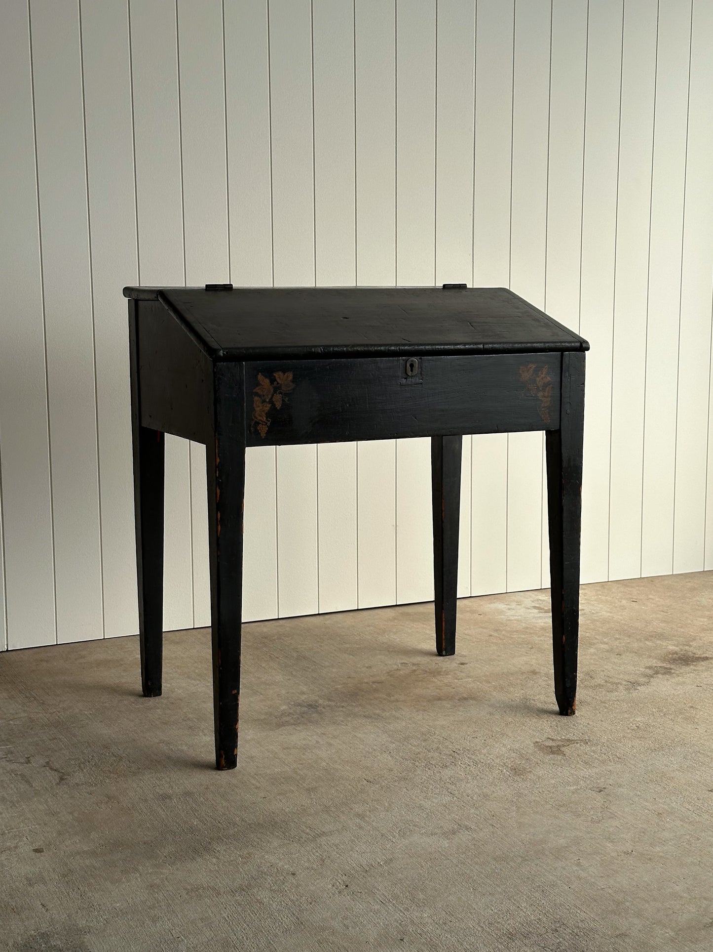 Antique Early American Hand-Painted Slant-Front Desk