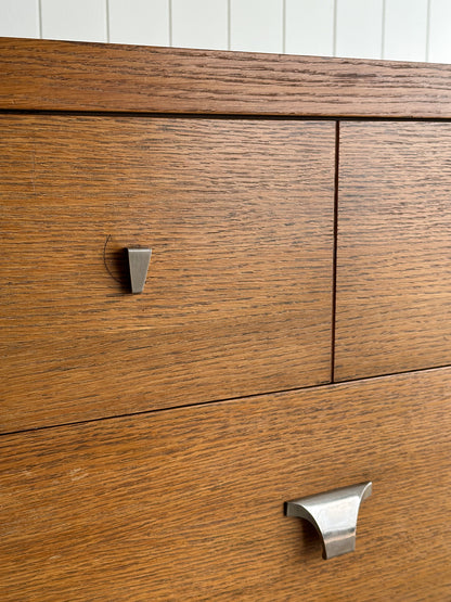 Architectural Oak 6-Drawer Dresser, C. 1960s