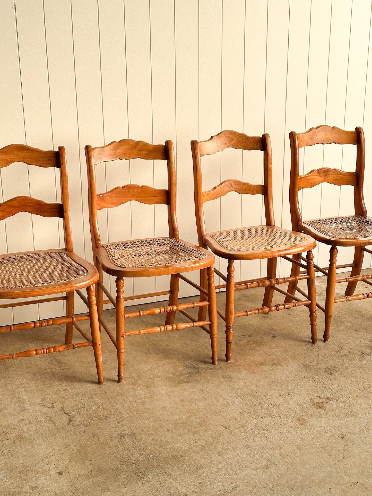 Antique French Country Dining Chairs, Set of 4