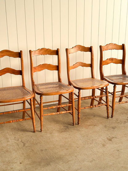 Antique French Country Dining Chairs, Set of 4