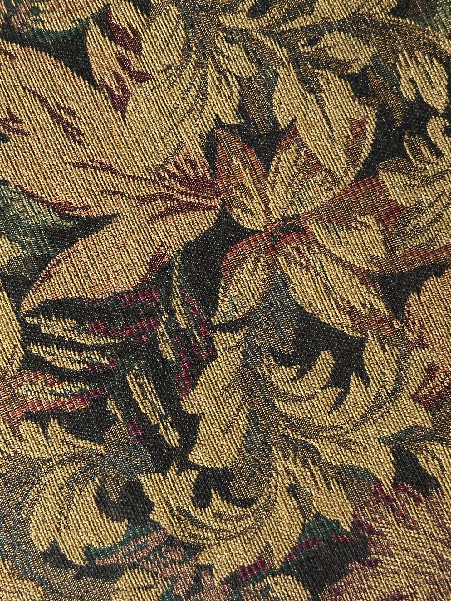 Fully-Upholstered Jacquard Tapestry Parsons Bench, 1980s