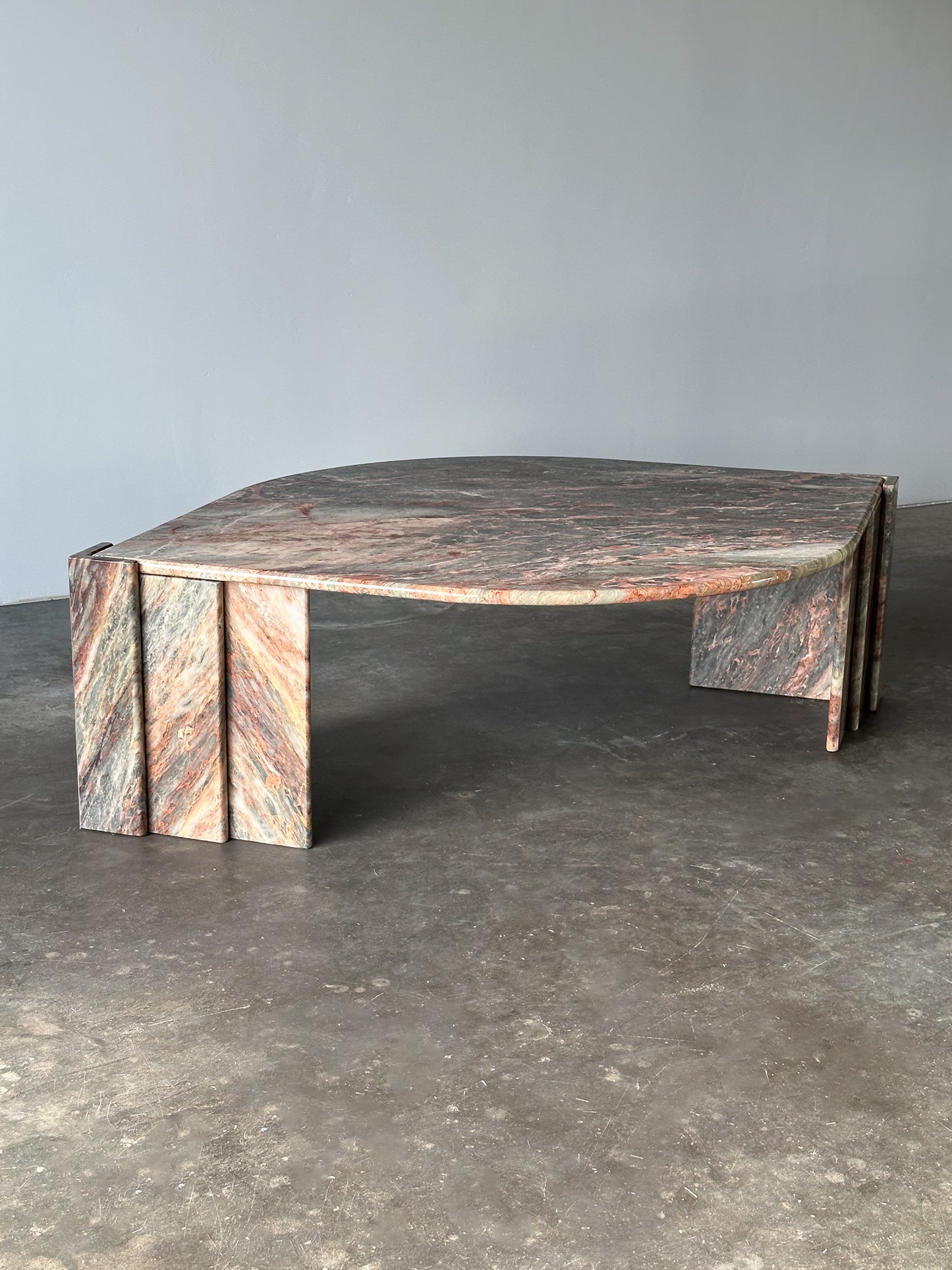 Fior Di Pesco Marble Sculptural Coffee Table, Italy, 1980s
