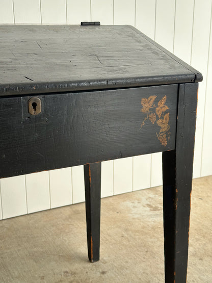 Early 19th Century Antique American Folk Art Painted Slant-Front Desk
