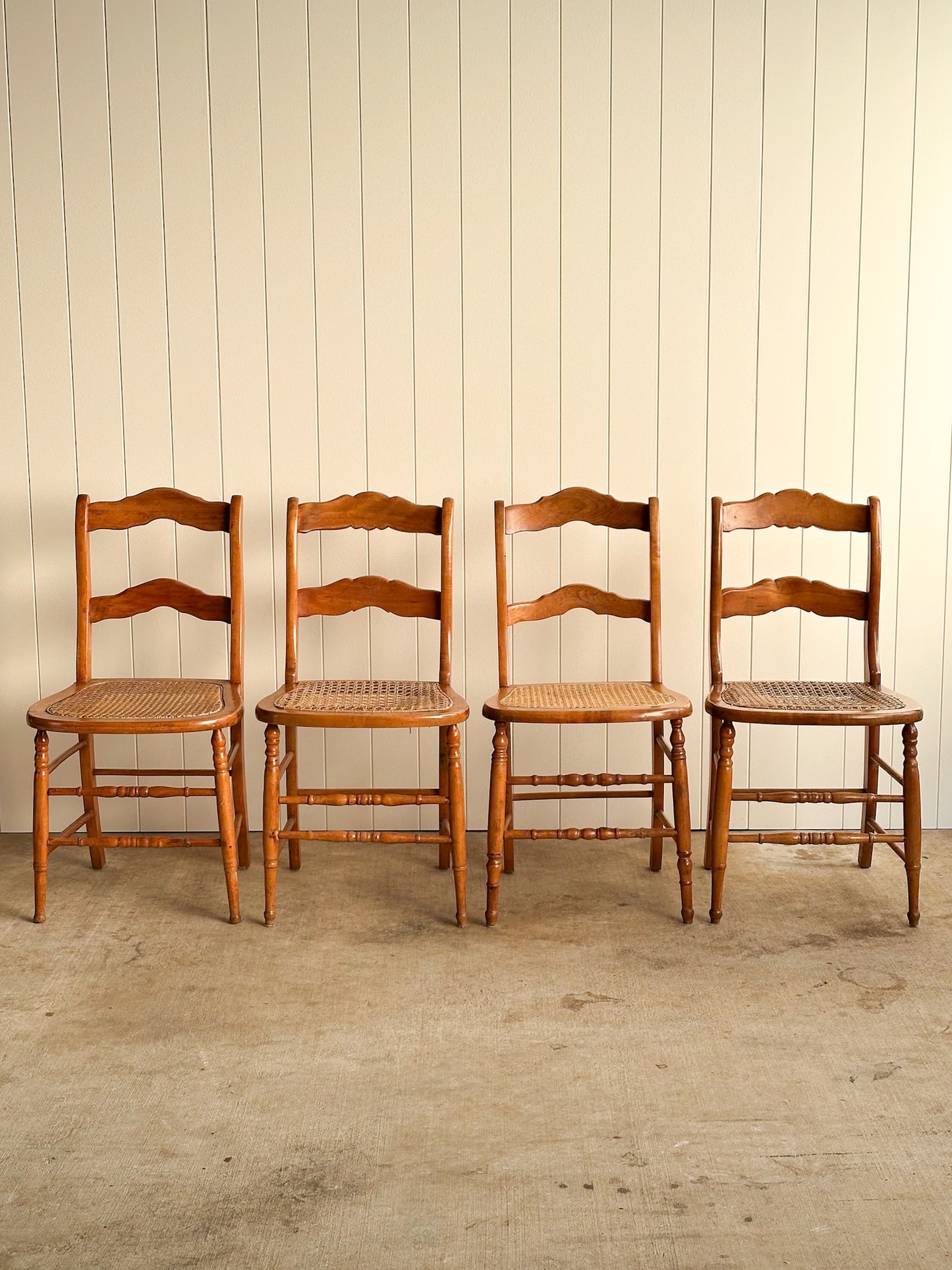 Antique French Country Dining Chairs, Set of 4