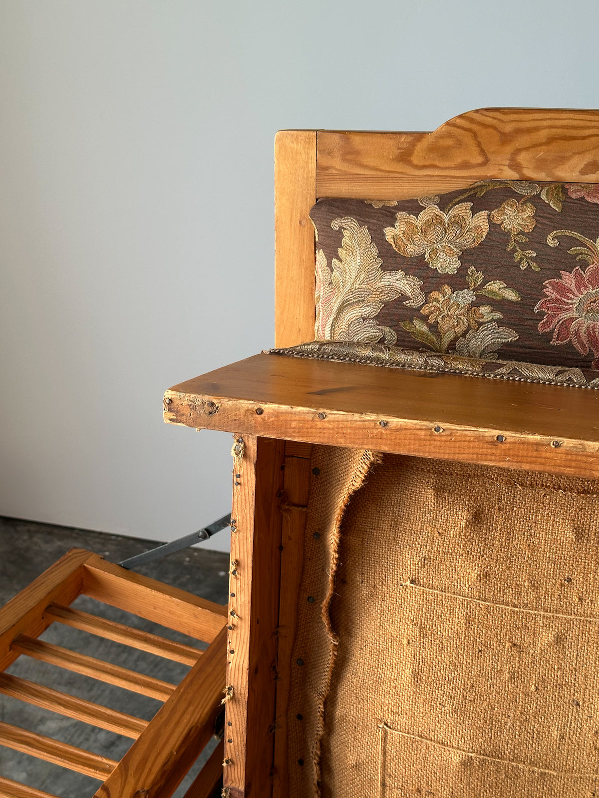 Pine Bench Fold-Out Daybed With Hidden Storage, Central Europe, 19th Century