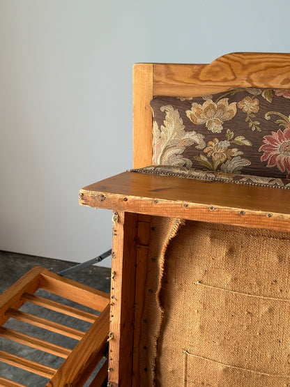 Pine Bench Fold-Out Daybed With Hidden Storage, Central Europe, 19th Century
