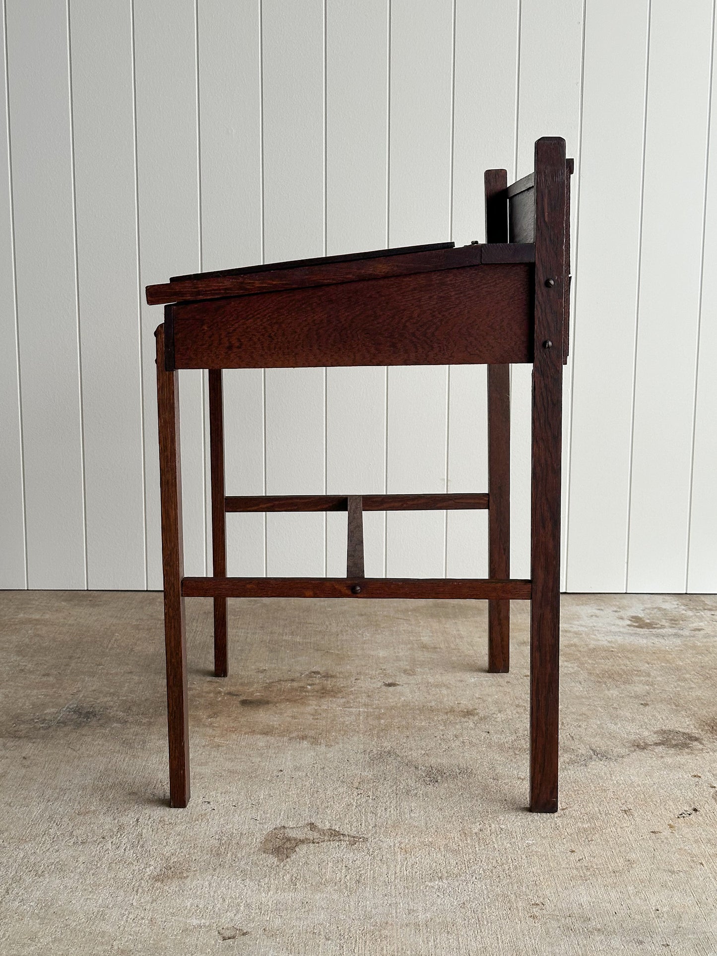 Antique 19th Century Oak Schoolhouse Writing Desk