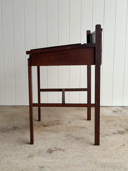 Antique American Oak Schoolhouse Children's Writing Desk