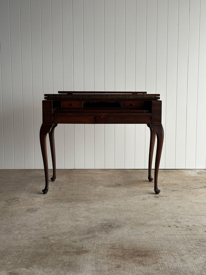 Antique Mahogany Lift-Top Writing Desk Console Table