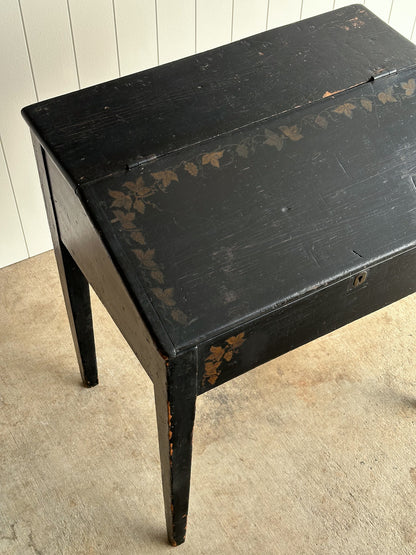 Early 19th Century Antique American Folk Art Painted Slant-Front Desk