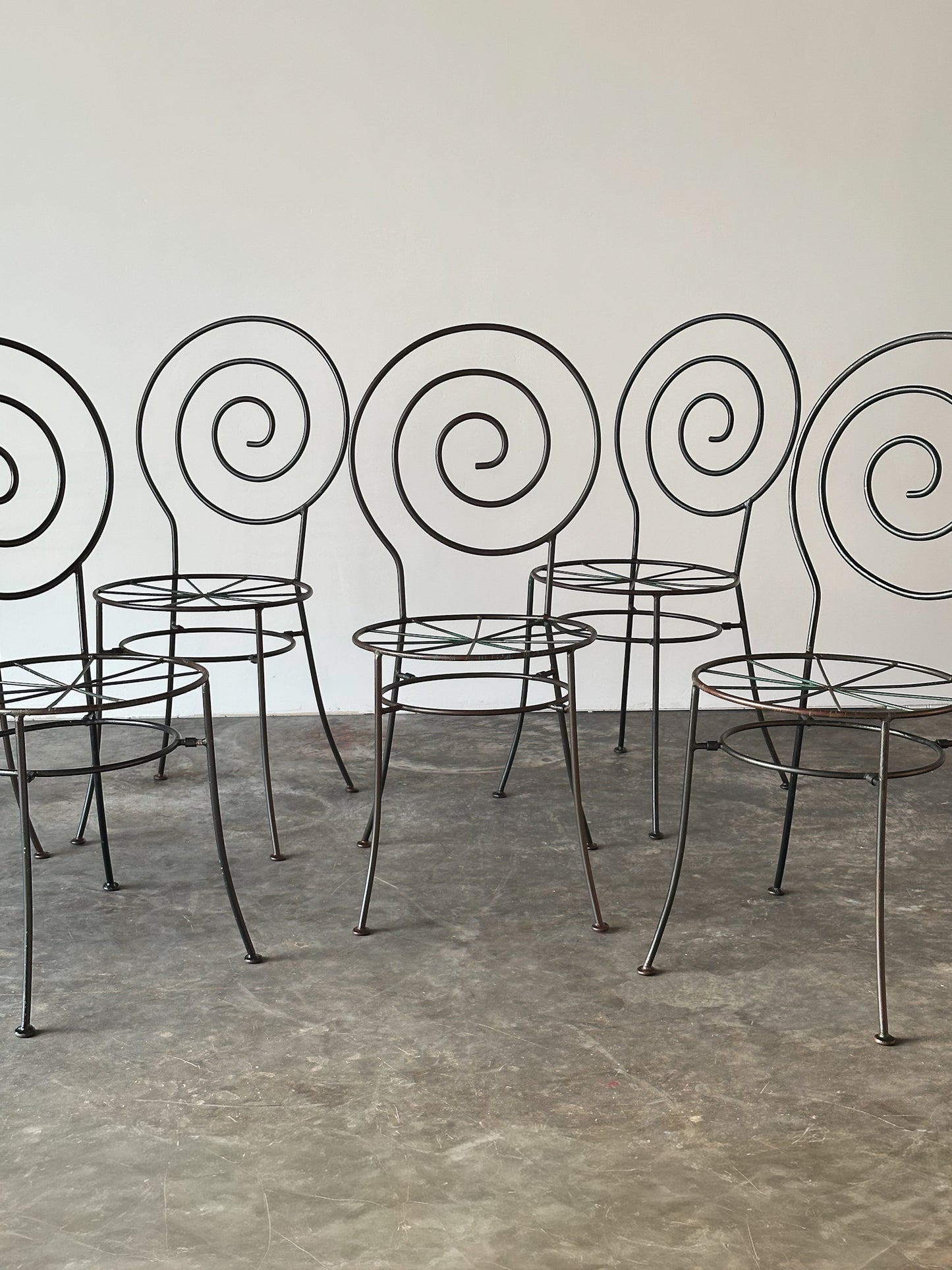 Spiral Iron Chairs in the Style of Luigi Serafini for Sawaya & Moroni, 1980s, Set of 6