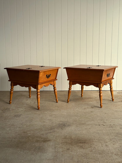 Heywood-Wakefield Maple Dough Box End Tables, C. 1960s