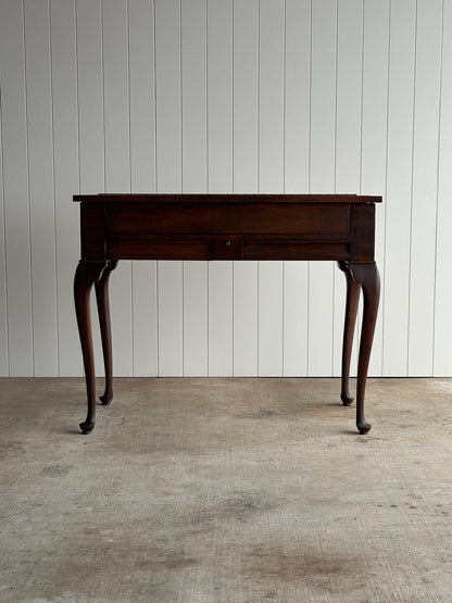 Antique Mahogany Lift-Top Writing Desk Console Table