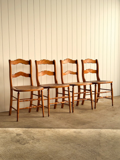 Antique French Country Dining Chairs, Set of 4