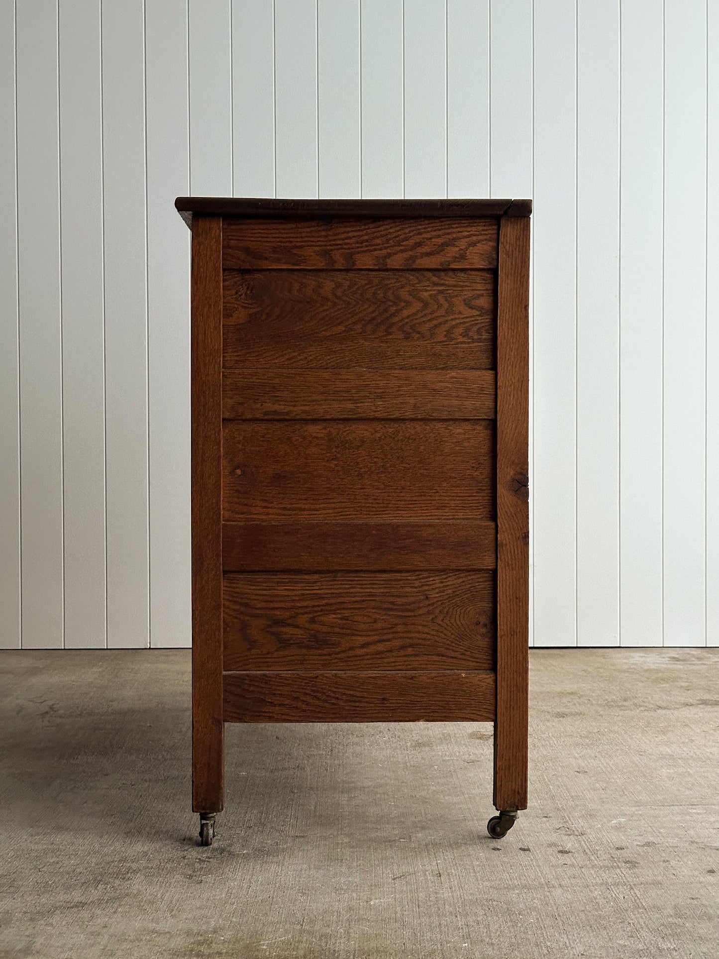 Antique Oak Three-Drawer Chest of Drawers, 19th Century