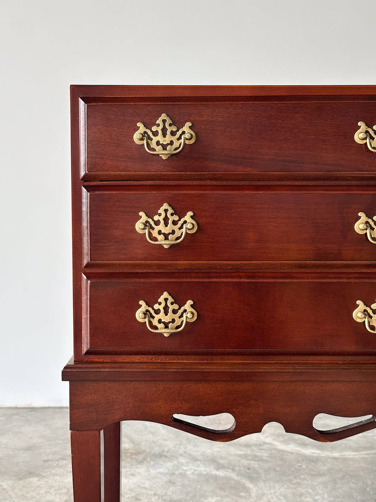 Georgian Chippendale Mahogany Three-Drawer Chest on Stand, 1960s