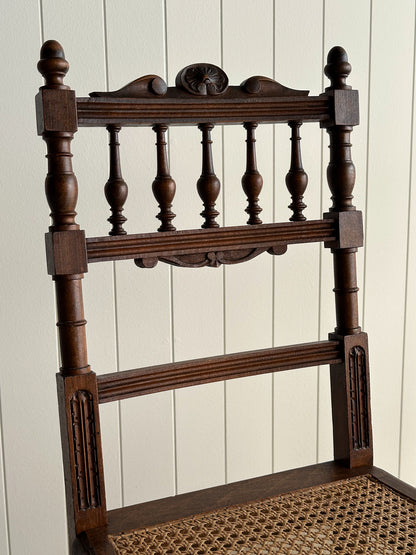 Set of Four Antique Dining Chairs With Carved Crest
