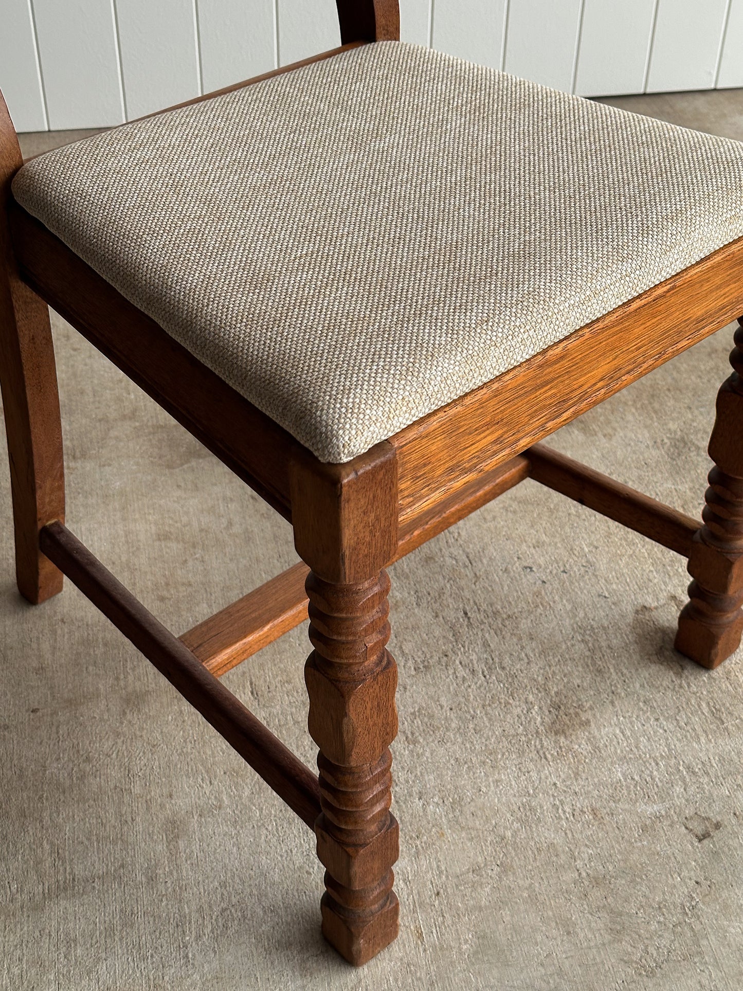 Set of Four Antique English Oak Dining Chairs, C. 1900
