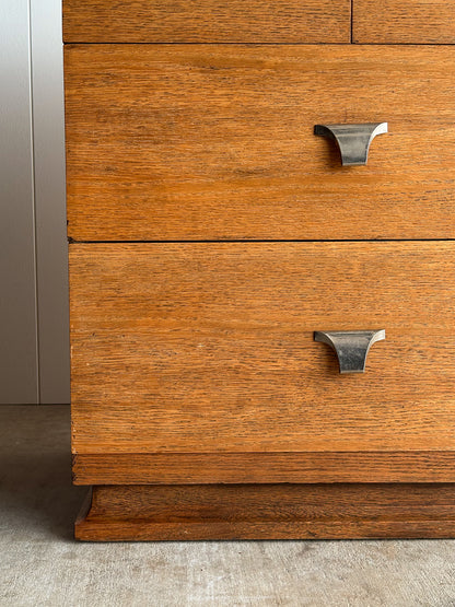 Architectural Oak 6-Drawer Dresser, C. 1960s