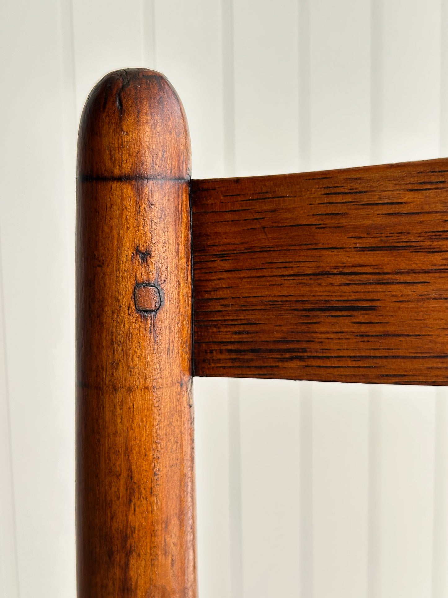 Antique Shaker Ladderback Chair with Hand-Woven Rush Seat, C. 1910