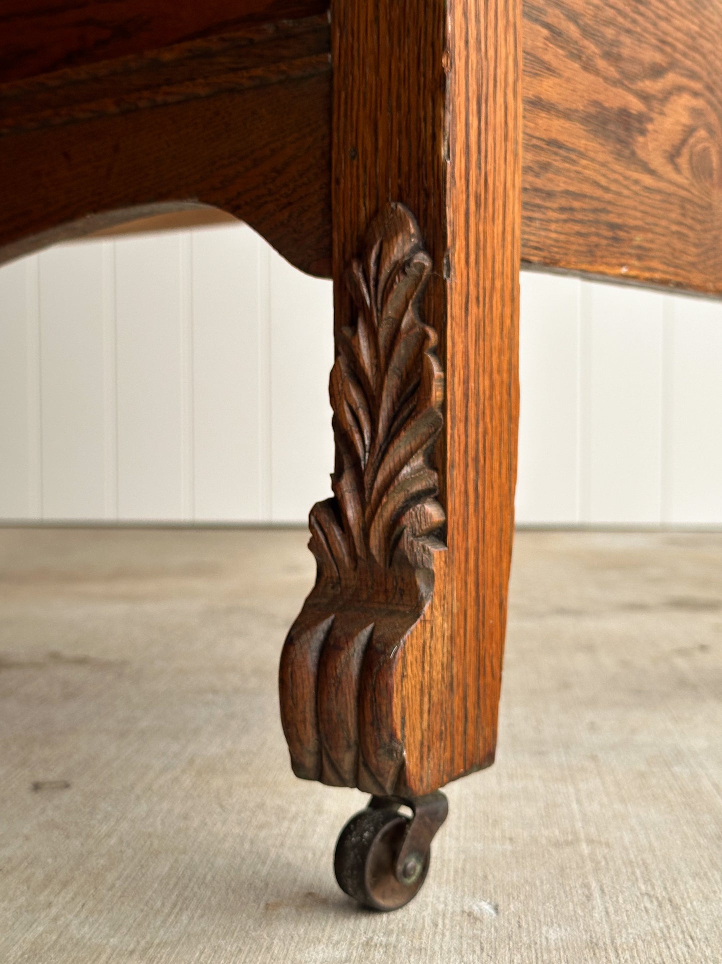 Antique Oak Serpentine Chest of Drawers, C. 1890