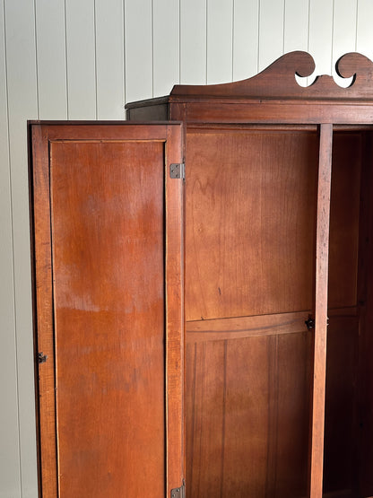 Late 19th Century Antique Mahogany Wardrobe Armoire with Original Mirrors