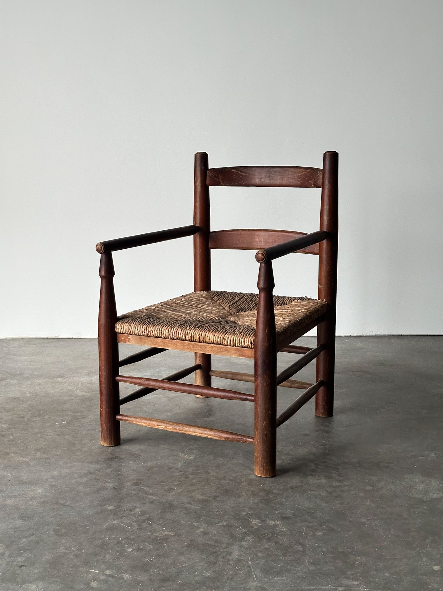 Rustic Pine Hearth Armchairs, France, Mid-20th Century, Set of Four