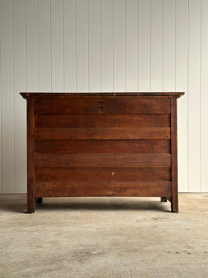 Late 19th Century Antique Serpentine Oak Chest of Drawers