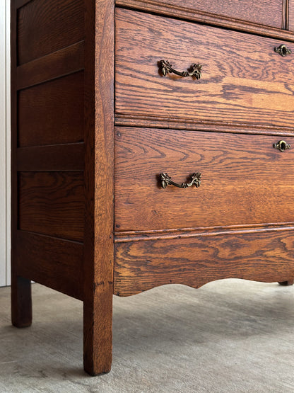 Antique Oak Chest of Drawers, Late 19th Century